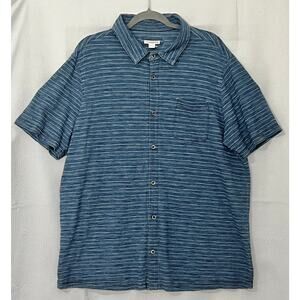 Carbon 2 Cobalt 100% Cotton Shirt Blue w/white & red strips Large